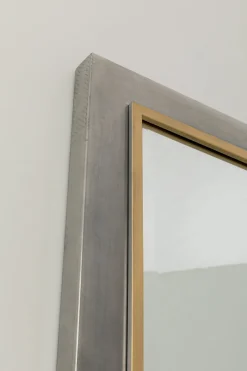 Lustro Do Salonu Duże Rama Stalowa Srebrno-złota Postarzana 90x180 Cm*KARE Design Hot