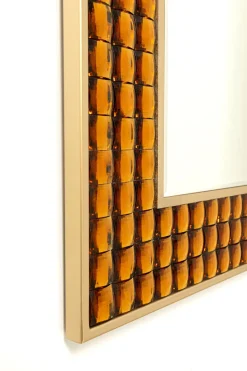 Lustro Glamour Do Salonu Złote Stal I Szkło 80x100 Cm*KARE Design