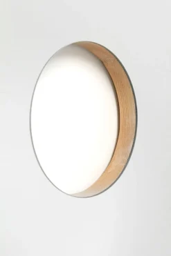 Lustro Okrągłe Wiszące Rama Dębowa Ø100 Cm*KARE Design