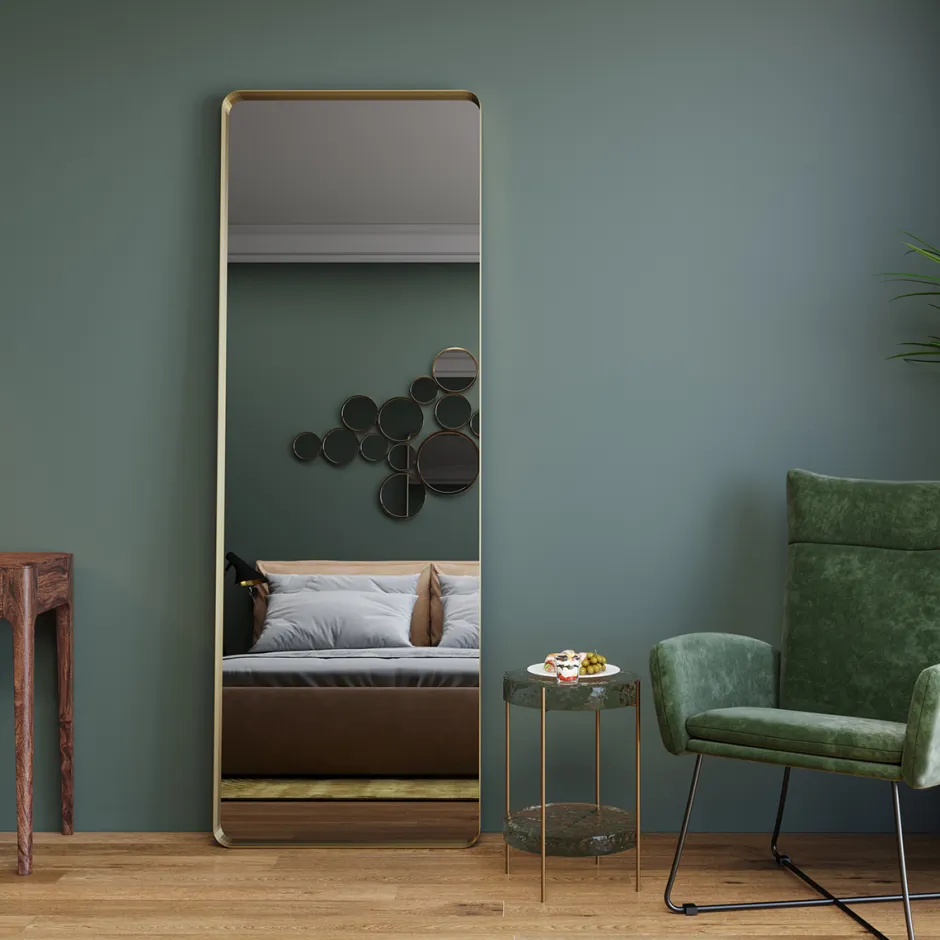 Lustro Stojące Curve Rectangular 200x70 Cm Miedziane*KARE Design Online