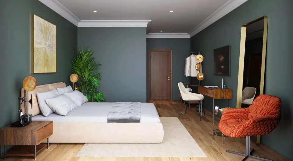 Lustro Stojące Curve Rectangular 200x70cm Mosiężne*KARE Design Hot