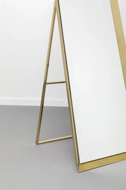 Lustro Stojące Prostokątne Rama Złota Stalowa 53x160 Cm*KARE Design Outlet