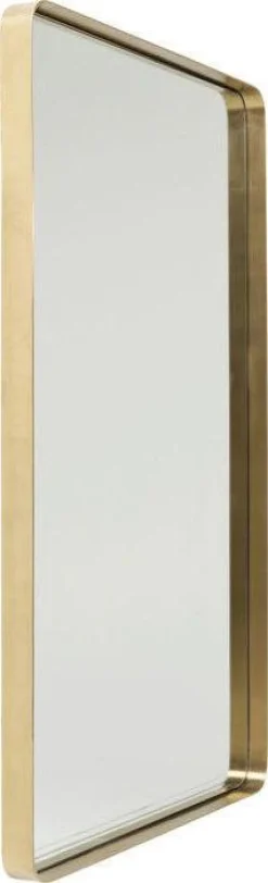 Lustro Wiszące Curve Rectangular 120x80 Cm Mosiężne*KARE Design