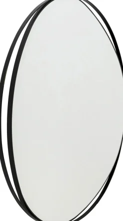 Lustro Wiszące Do Salonu Rama Czarna Ze Stali Ø80 Cm*KARE Design Hot