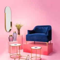 Lustro Wiszące Hipster Oval 114x50 Cm Złote*KARE Design Outlet