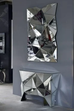 Lustro Wiszące Prisma 140x105 Cm Srebrne*KARE Design Best