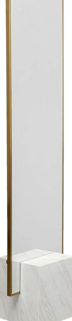 Lustro Ze Złotą Ramą 46x180 Cm Podstawa Z Marmuru Biała*KARE Design Clearance