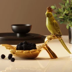 Miseczka Dekoracyjna Parrot Guard 21x14 Cm Zielono-złota*KARE Design Outlet