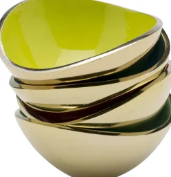 Miseczki Do Przekąsek Kolorowe Gładkie Z Aluminium Ręczne Wykonanie 4-set 250 Ml*KARE Design Hot