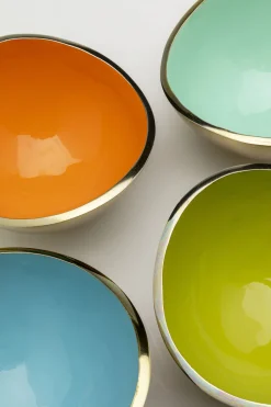 Miseczki Do Przekąsek Kolorowe Gładkie Z Aluminium Ręczne Wykonanie 4-set 250 Ml*KARE Design Hot