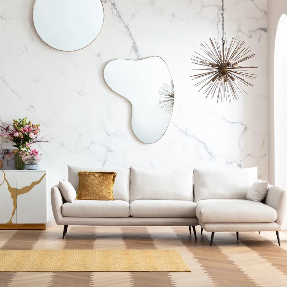 Narożnik Amalfi 275x159 Cm Kremowy Prawy*KARE Design Sale