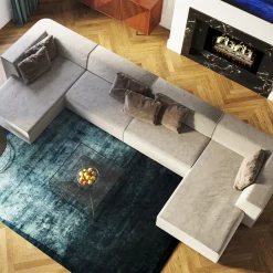 Narożnik Duży Do Salonu Modułowy W Kształcie U 434x182 Cm Szary*KARE Design Outlet