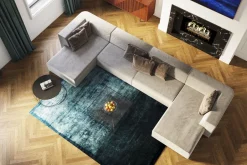 Narożnik Duży Do Salonu Modułowy W Kształcie U 434x182 Cm Szary*KARE Design Outlet