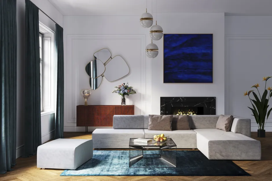 Narożnik Duży Modułowy Szary 357x182 Cm Prawy*KARE Design New