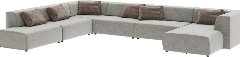 Narożnik Duży W Kształcie U Modułowy Szary 418x340 Cm*KARE Design