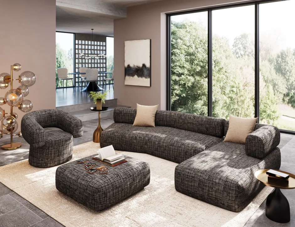 Narożnik 2-elementowy Nowoczesny Czarno-biały 334x180 Cm*KARE Design Online