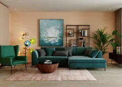 Narożnik Gianna 290x167 Cm Zielony Lewy*KARE Design Outlet