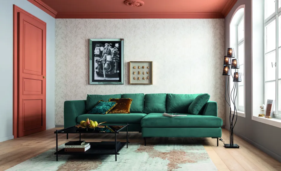 Narożnik Gianna 290x167 Cm Zielony Prawy*KARE Design Discount