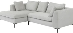 Narożnik Gianni Cord 290x167 Cm Szary Lewy*KARE Design Outlet
