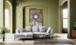 Narożnik Gianni Cord 290x167 Cm Szary Lewy*KARE Design Outlet
