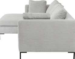Narożnik Gianni Cord 290x167 Cm Szary Lewy*KARE Design Outlet