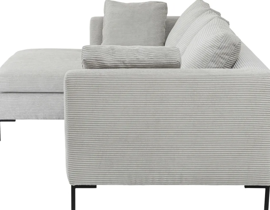 Narożnik Gianni Cord 290x167 Cm Szary Lewy*KARE Design Outlet