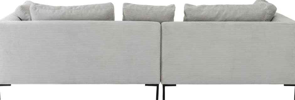 Narożnik Gianni Cord 290x167 Cm Szary Lewy*KARE Design Outlet