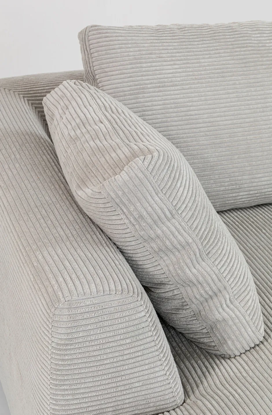 Narożnik Gianni Cord 290x167 Cm Szary Lewy*KARE Design Outlet