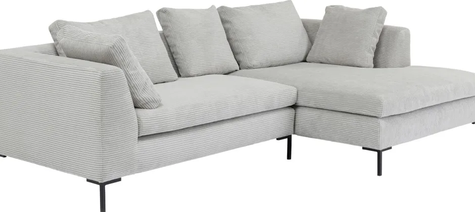 Narożnik Gianni Cord 290x167 Cm Szary Prawy*KARE Design Online