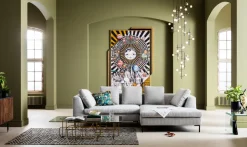 Narożnik Gianni Cord 290x167 Cm Szary Prawy*KARE Design Online