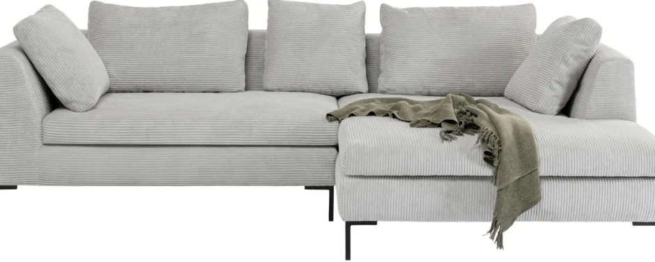 Narożnik Gianni Cord 290x167 Cm Szary Prawy*KARE Design Online