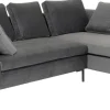 Narożnik Gianni Small Velvet 270x167 Cm Szary Prawy*KARE Design