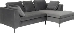 Narożnik Gianni Small Velvet 270x167 Cm Szary Prawy*KARE Design