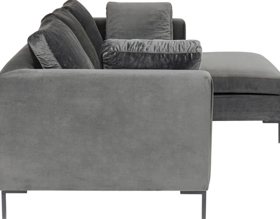 Narożnik Gianni Small Velvet 270x167 Cm Szary Prawy*KARE Design