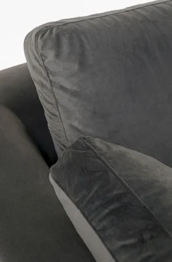 Narożnik Gianni Small Velvet 270x167 Cm Szary Prawy*KARE Design