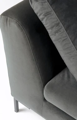 Narożnik Gianni Small Velvet 270x167 Cm Szary Prawy*KARE Design