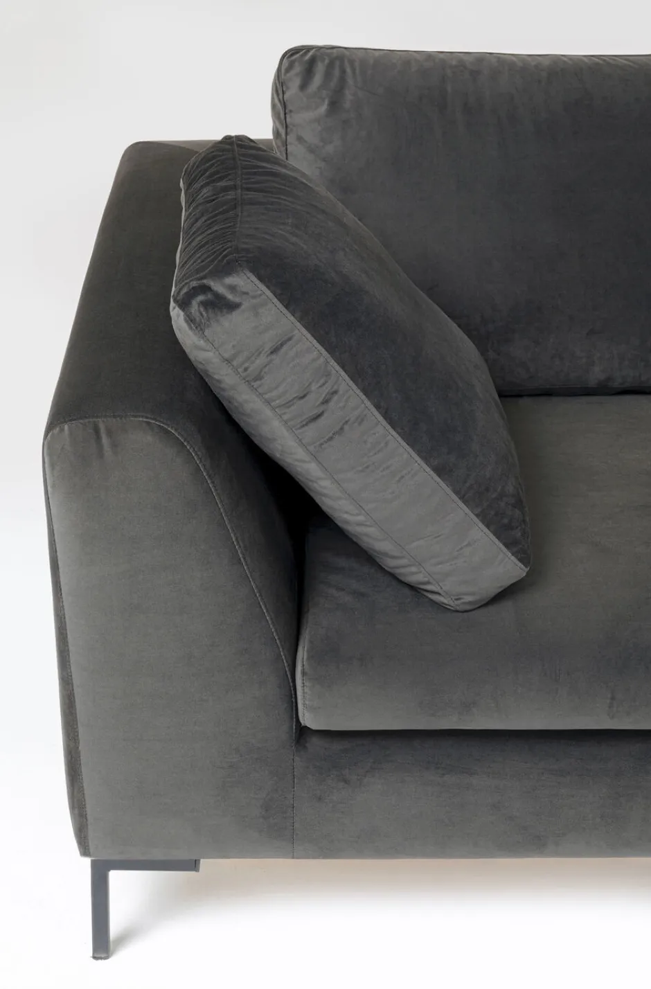 Narożnik Gianni Small Velvet 270x167 Cm Szary Prawy*KARE Design