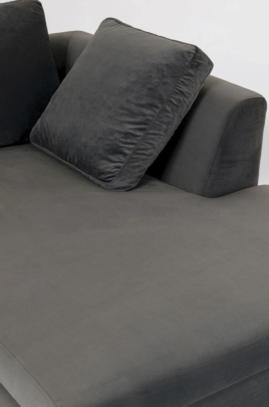 Narożnik Gianni Small Velvet 270x167 Cm Szary Prawy*KARE Design