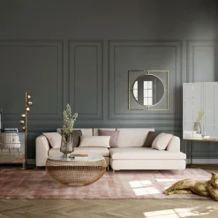 Narożnik Gianni Velvet 290x167 Cm Kremowy Prawy*KARE Design Outlet