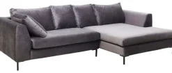 Narożnik Gianni Velvet 290x167 Cm Szary Prawy*KARE Design Online