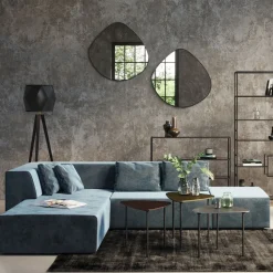 Narożnik Infinity Velvet 306x182 Cm Niebieski Lewy*KARE Design Best
