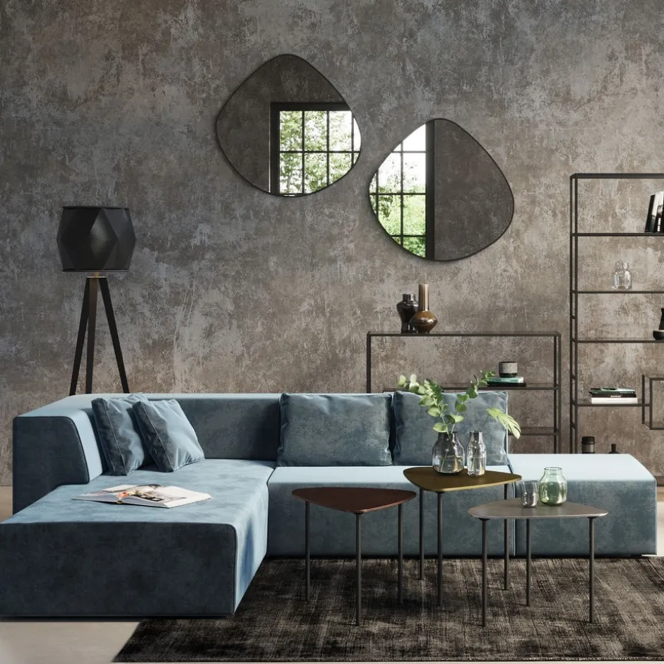 Narożnik Infinity Velvet 306x182 Cm Niebieski Lewy*KARE Design Best