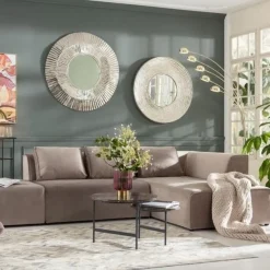 Narożnik Infinity Velvet 302x182 Cm Taupe Prawy*KARE Design
