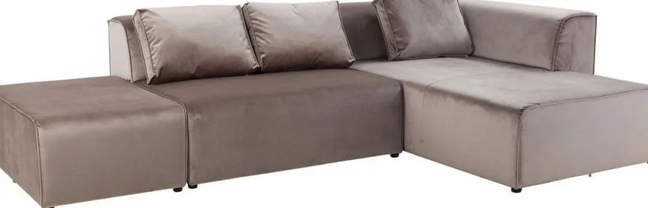Narożnik Infinity Velvet 302x182 Cm Taupe Prawy*KARE Design