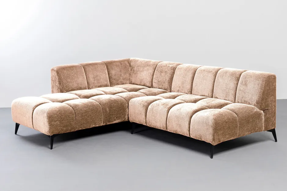 Narożnik Lewy Kremowy Nogi Czarne 250x200 Cm*KARE Design Best