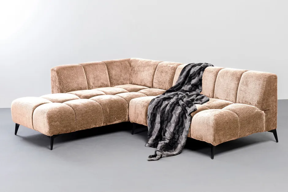 Narożnik Lewy Kremowy Nogi Czarne 250x200 Cm*KARE Design Best