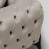 Narożnik Lewy Welurowy Pikowany Taupe Glamour 240x180 Cm Nogi Czarne*KARE Design Hot