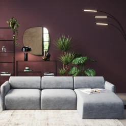 Narożnik Modułowy Lucca 255x158 Cm Szary Prawy*KARE Design Online