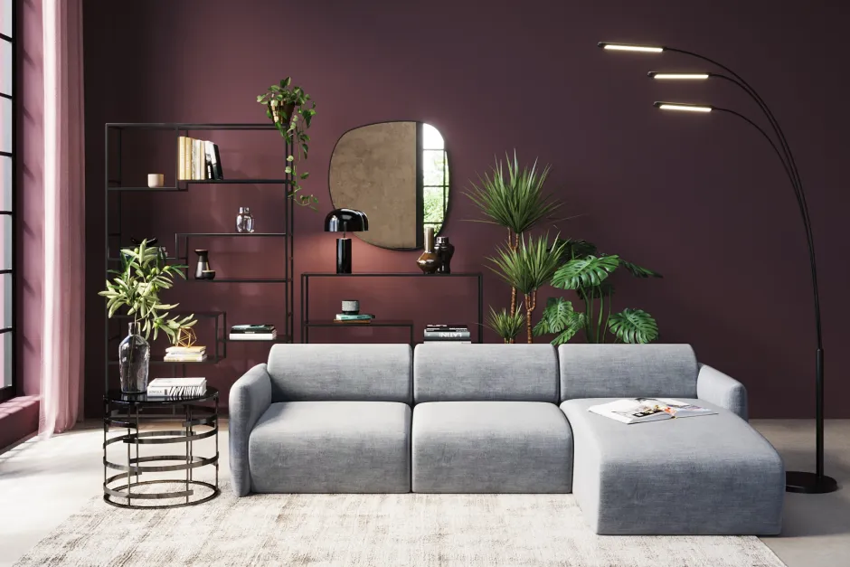 Narożnik Modułowy Lucca 255x158 Cm Szary Prawy*KARE Design Online