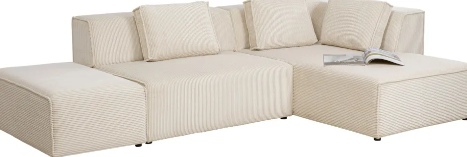 Narożnik Modułowy Sztruksowy Kremowy Prawy 306x182 Cm*KARE Design Best